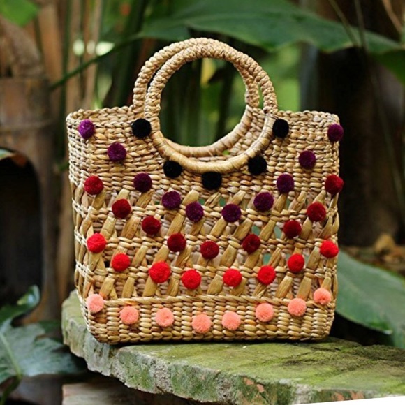 β₯πHPπNWT Boho Straw Handbagβ₯ - Picture 2 of 7